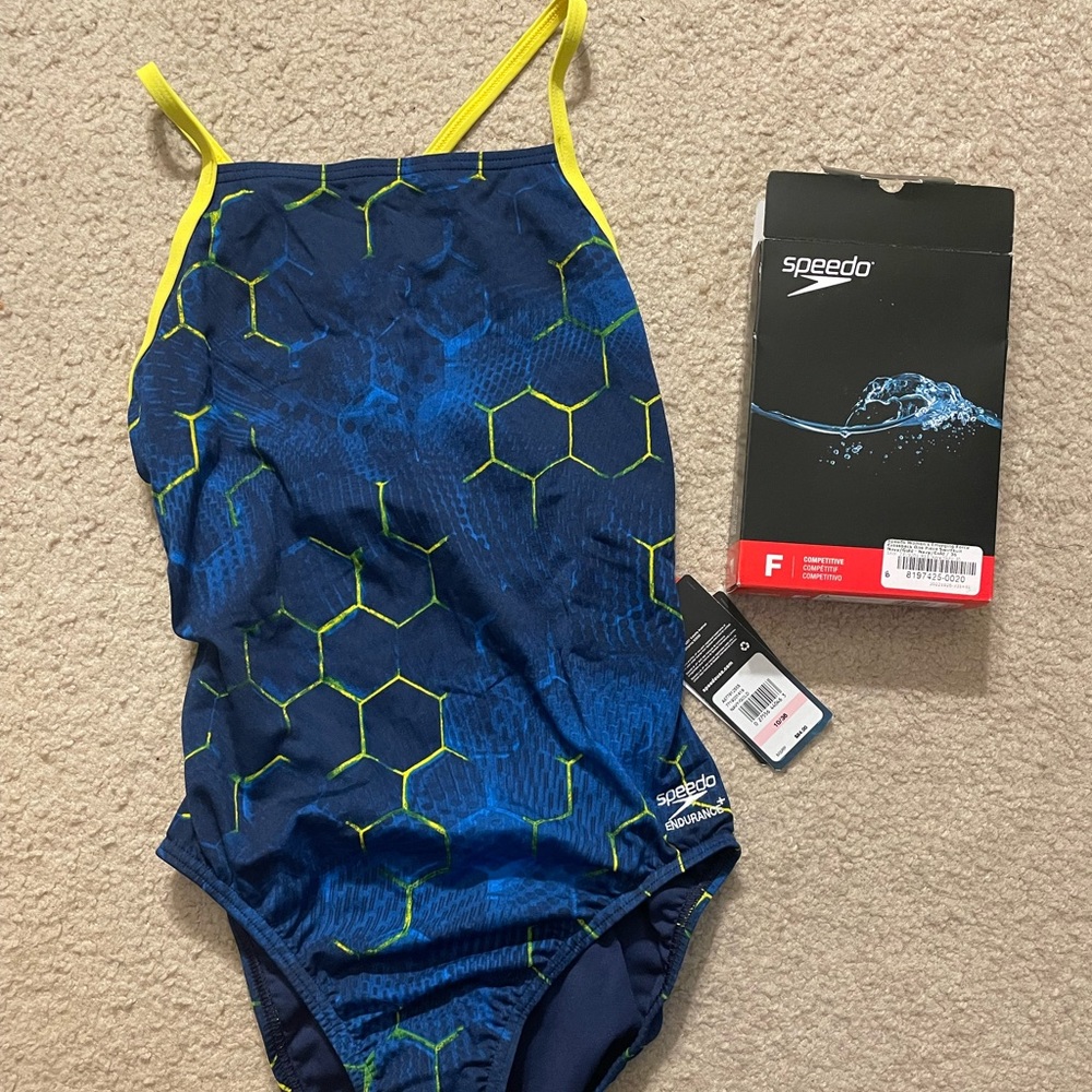 Speedo NWT size 36- navy and yellow